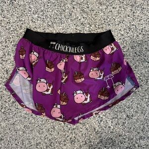 ChicknLegs Purple Cow Print Athletic Shorts